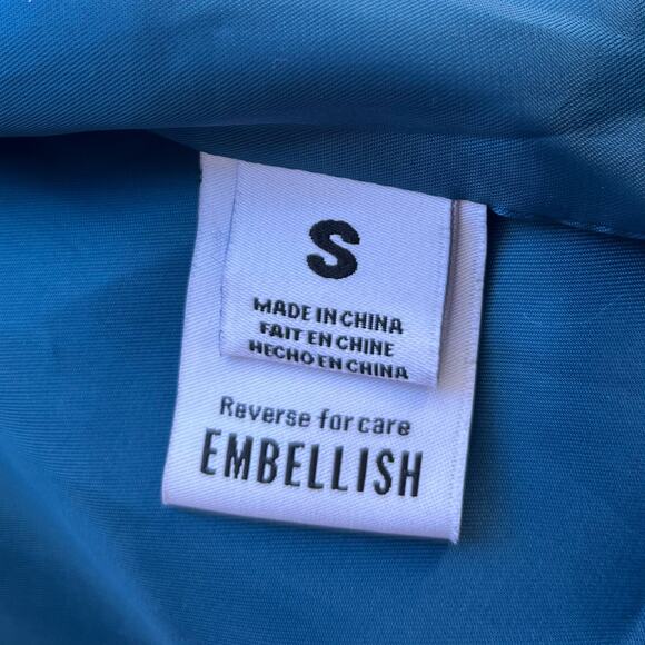 Embellish NYC Red Corduroy Varsity Jacket Full Zip Embroidered Men Small - Picture 7 of 11